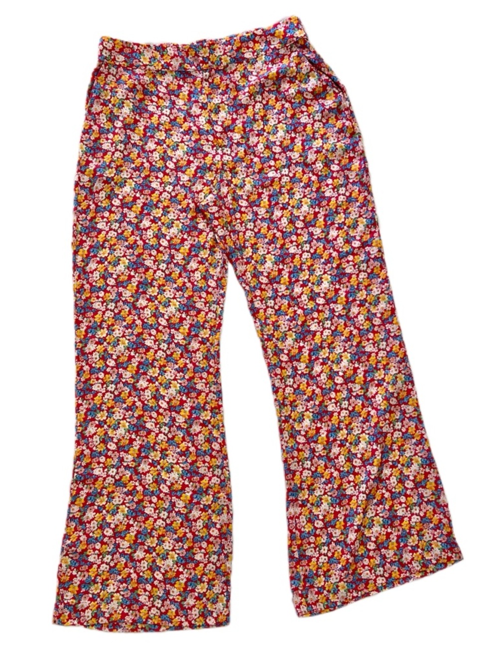 Mango MNG multicolored floral print wide leg pants US Women’s XL EUC